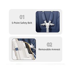 Babyhug  Elevato High Chair - Navy Blue