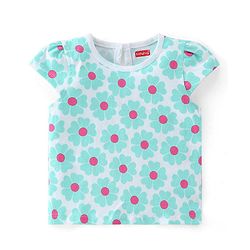 Babyhug 100% Cotton Knit Half Sleeves T-Shirt Floral Print Pack of 3- Multicolour