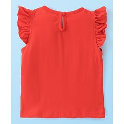 Babyhug Cotton Knit Frill Sleeves Kitty Print T-Shirts Pack of 3 - Red Pink & White