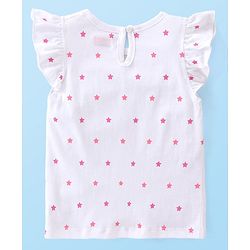 Babyhug Cotton Knit Frill Sleeves Kitty Print T-Shirts Pack of 3 - Red Pink & White