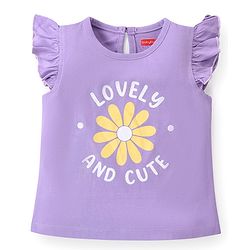 Babyhug 100% Cotton Frill Sleeves Tops With  Floral Graphics & Text Print Pack of 3- Multicolour