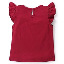 Babyhug 100% Cotton Frill Sleeves Tops With  Floral Graphics & Text Print Pack of 3- Multicolour
