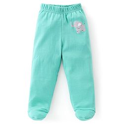 Babyhug Cotton Knit Bootie Legging with Animals Print Pack of 3 - Yellow Navy Blue & Green