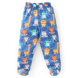 Babyhug Cotton Knit Bootie Legging with Animals Print Pack of 3 - Yellow Navy Blue & Green