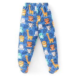 Babyhug Cotton Knit Bootie Legging with Animals Print Pack of 3 - Yellow Navy Blue & Green