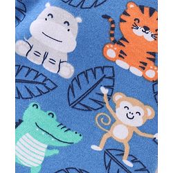 Babyhug Cotton Knit Bootie Legging with Animals Print Pack of 3 - Yellow Navy Blue & Green