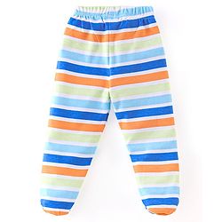 Babyhug Cotton Knit Footed Bootie Leggings Bunny Printed  Pack of 3 - Blue & Peach