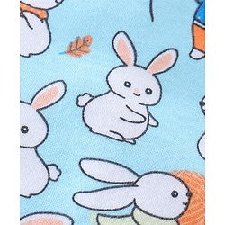 Babyhug Cotton Knit Footed Bootie Leggings Bunny Printed  Pack of 3 - Blue & Peach