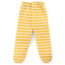 Babyhug Cotton Interlock Knit Bootie Pant Stripes & Lion Print Pack of 3 - Multicolor