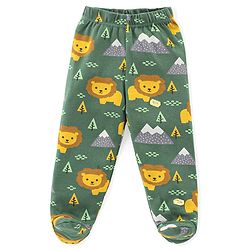 Babyhug Cotton Interlock Knit Bootie Pant Stripes & Lion Print Pack of 3 - Multicolor