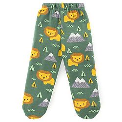 Babyhug Cotton Interlock Knit Bootie Pant Stripes & Lion Print Pack of 3 - Multicolor