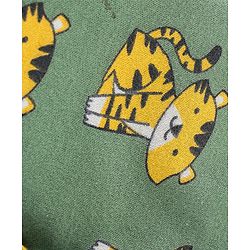 Babyhug Interlock Cotton Knit Footed Bootie Pants Stripes & Big Cat Print Pack of 3 - Yellow Green & Grey