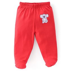 Babyhug Cotton Full Length Bootie Leggings Koala Bear Print Pack of 3 - Blue & Red