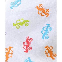 Babyhug Cotton Full Length Bootie Leggings Car Print Pack of 3 - Green White & Red