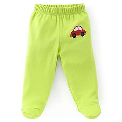 Babyhug Cotton Full Length Bootie Leggings Car Print Pack of 3 - Green White & Red