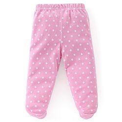 Babyhug Cotton Full Length Bootie Leggings Deer Print Pack of 3 - Pink & Blue