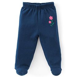 Babyhug Cotton Full Length Bootie Leggings Deer Print Pack of 3 - Pink & Blue