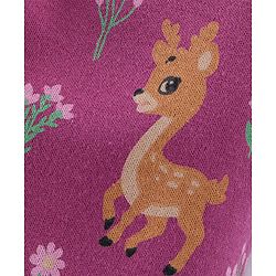 Babyhug Cotton Full Length Bootie Leggings Deer Print Pack of 3 - Pink & Blue