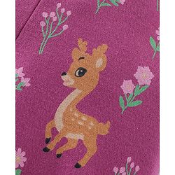 Babyhug Cotton Full Length Bootie Leggings Deer Print Pack of 3 - Pink & Blue