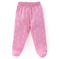 Babyhug Cotton Knit Footed Bootie Legging With Star & Lemon Print Pack of 3  - Red White & Pink