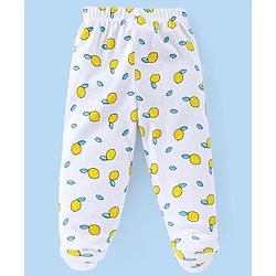 Babyhug Cotton Knit Footed Bootie Legging With Star & Lemon Print Pack of 3  - Red White & Pink