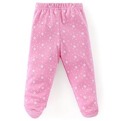 Babyhug Cotton Knit Footed Bootie Legging With Star & Lemon Print Pack of 3  - Red White & Pink