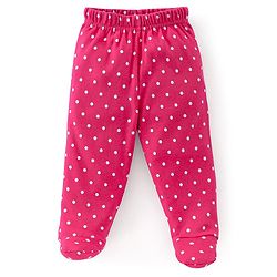 Babyhug Cotton Knit Footed Bootie Legging With Star & Lemon Print Pack of 3  - Red White & Pink