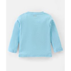 Babyhug Interlock Knit Full Sleeves Night Suit Stripes & Bear Print - Blue