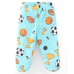 Babyhug Cotton Knit Footed Bootie Leggings Striped  Pack of 3 - Blue & Peach