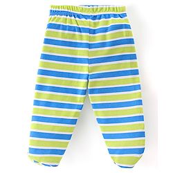 Babyhug Cotton Full Length Bootie Leggings Dino Print Pack of 3 - Green & Blue