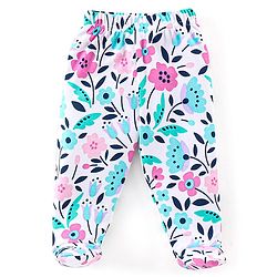 Babyhug Cotton Interlock Knit Bootie Legging Floral Print Pack of 3 - Multicolor