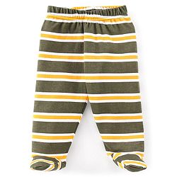 Babyhug Cotton Interlock Knit Bootie Legging Stripes & Tiger Print Pack of 3 - Multicolor