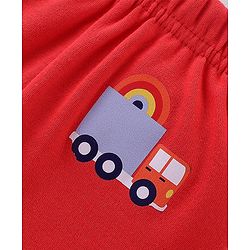 Babyhug Cotton Knit Footed Bootie Leggings Stripes Car & Truck Print Pack of 3- Multicolour