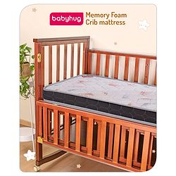 Babyhug Quilted Covered Memory Foam & Plush Baby Mattress - Grey