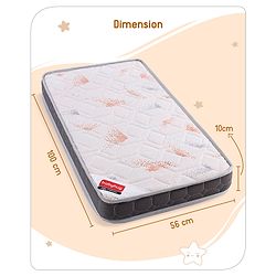 Babyhug Quilted Covered Memory Foam & Plush Baby Mattress - Grey