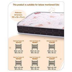Babyhug Quilted Covered Memory Foam & Plush Baby Mattress - Grey
