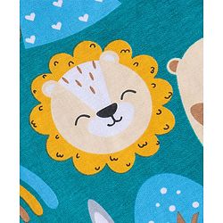 Babyhug Cotton Knit Full Sleeves Night Suit With Bear Print - Blue