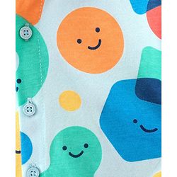 Babyhug 100% Cotton Knit Half Sleeves Shirt Shapes Print - Light Blue
