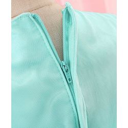 Babyhug Sleeveless Lace Party Frock with Bow - Mint Blue