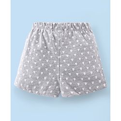 Babyhug Single Jersey Knit Half Sleeves Night Suit with Bunny Print & Patch - White & Grey