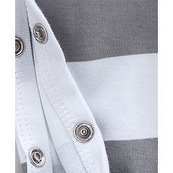 Babyhug Cotton Knit Footed Sleepsuit With Striped Print - Grey