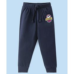 Babyhug Cotton Jersey Knit Full Length Lounge Pants Star Printed Pack of 2 - Grey & Navy Blue