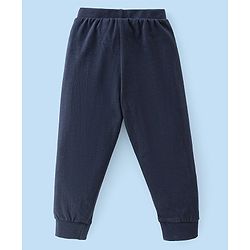 Babyhug Cotton Jersey Knit Full Length Lounge Pants Star Printed Pack of 2 - Grey & Navy Blue