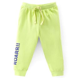 Babyhug Cotton Jersey Knit Full Length Lounge Pants Dino Printed Pack of 2 - Green & Blue
