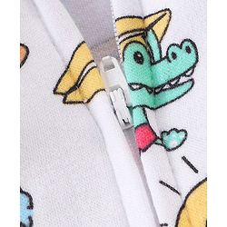 BABYHUG FULL SLEEVES SLEEPSUIT UNISEX WHITE AOP 9-12 month