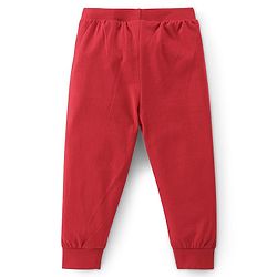 Babyhug Cotton Full Length Lounge Pant Text Printed Pack of 2 - Red & Blue