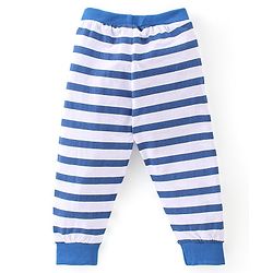 Babyhug Cotton Looper Full Length Lounge Pant With Text Print Pack Of 3 - Navy Blue Yellow & Red