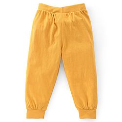 Babyhug Cotton Looper Full Length Lounge Pant With Text Print Pack Of 3 - Navy Blue Yellow & Red