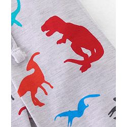 Babyhug Cotton Jersey Knit Full Length Lounge Pants Striped & Dino Print Pack of 3 - Multicolor
