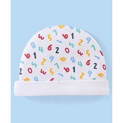 Babyhug 100% Cotton Knit Cap Mittens & Booties Number Print - Multicolour